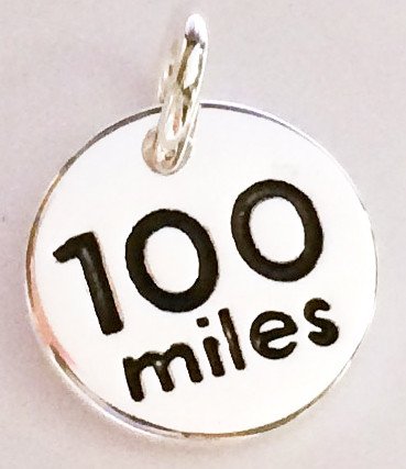 Silver Plated 100 miles disc charm - Click Image to Close